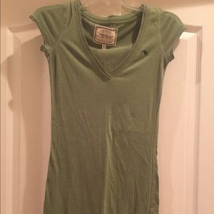 Green V-Neck Top